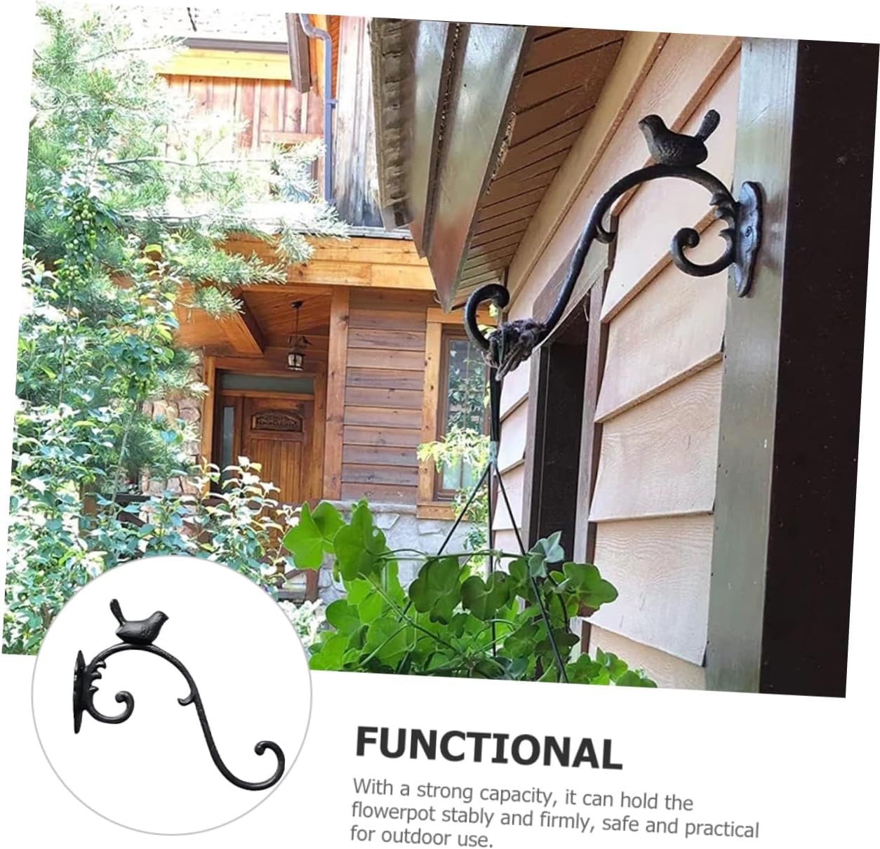 Wall Hanging Flower Basket Hook Hanging Plant Stand Decorative Bird Feeder Hanger