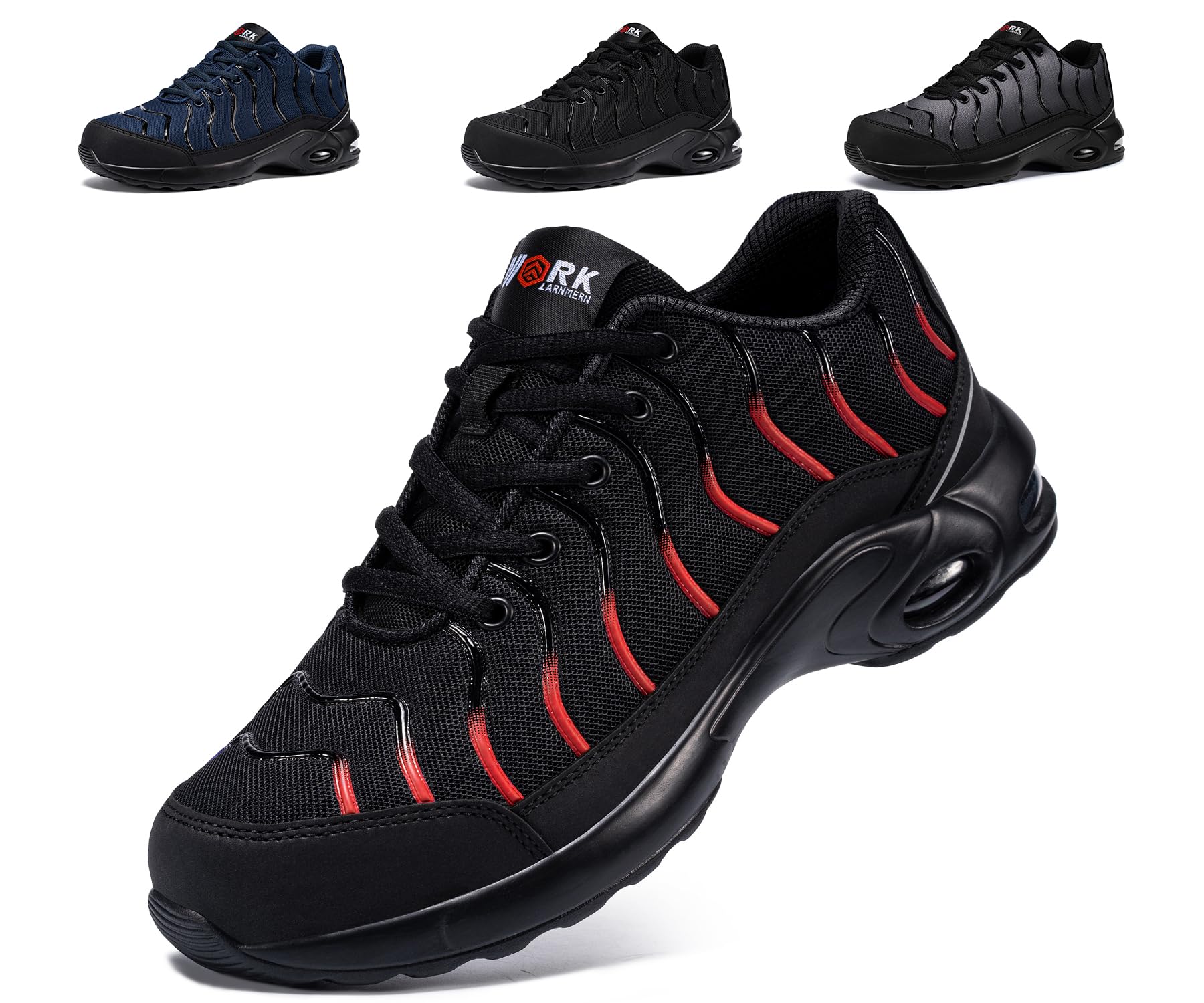 LARNMERN Scarpe Antinfortunistiche Uomo Donna Scarpe Lavoro | Traspiranti,Resistente alle Forature,Leggere,Comode,Antiscivolo,Con Punta in Acciaio,Ammortizzante
