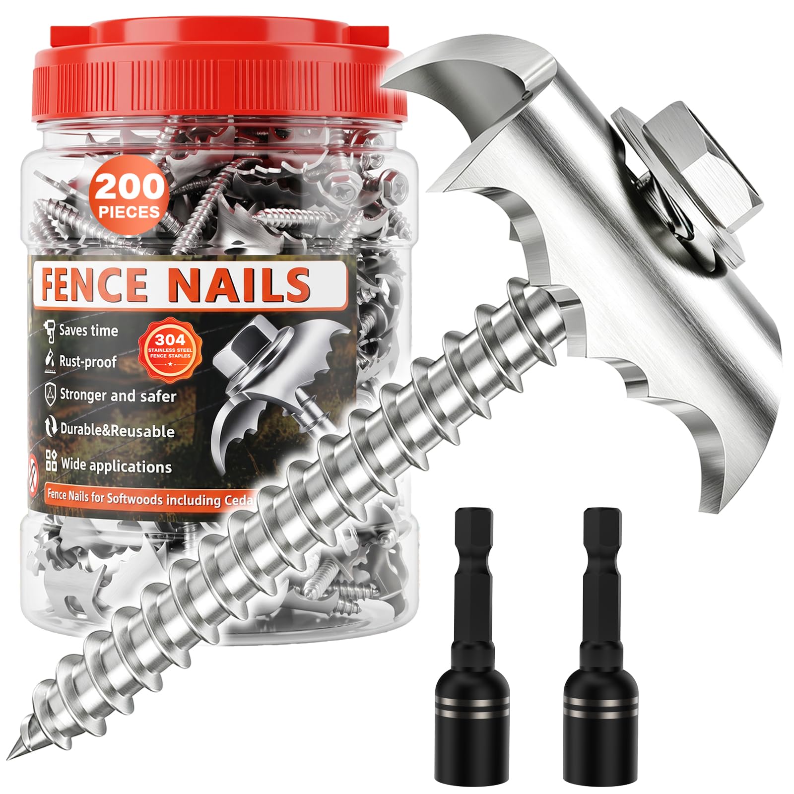 Stainless Steel Fence Staples - 200 Pack -1
