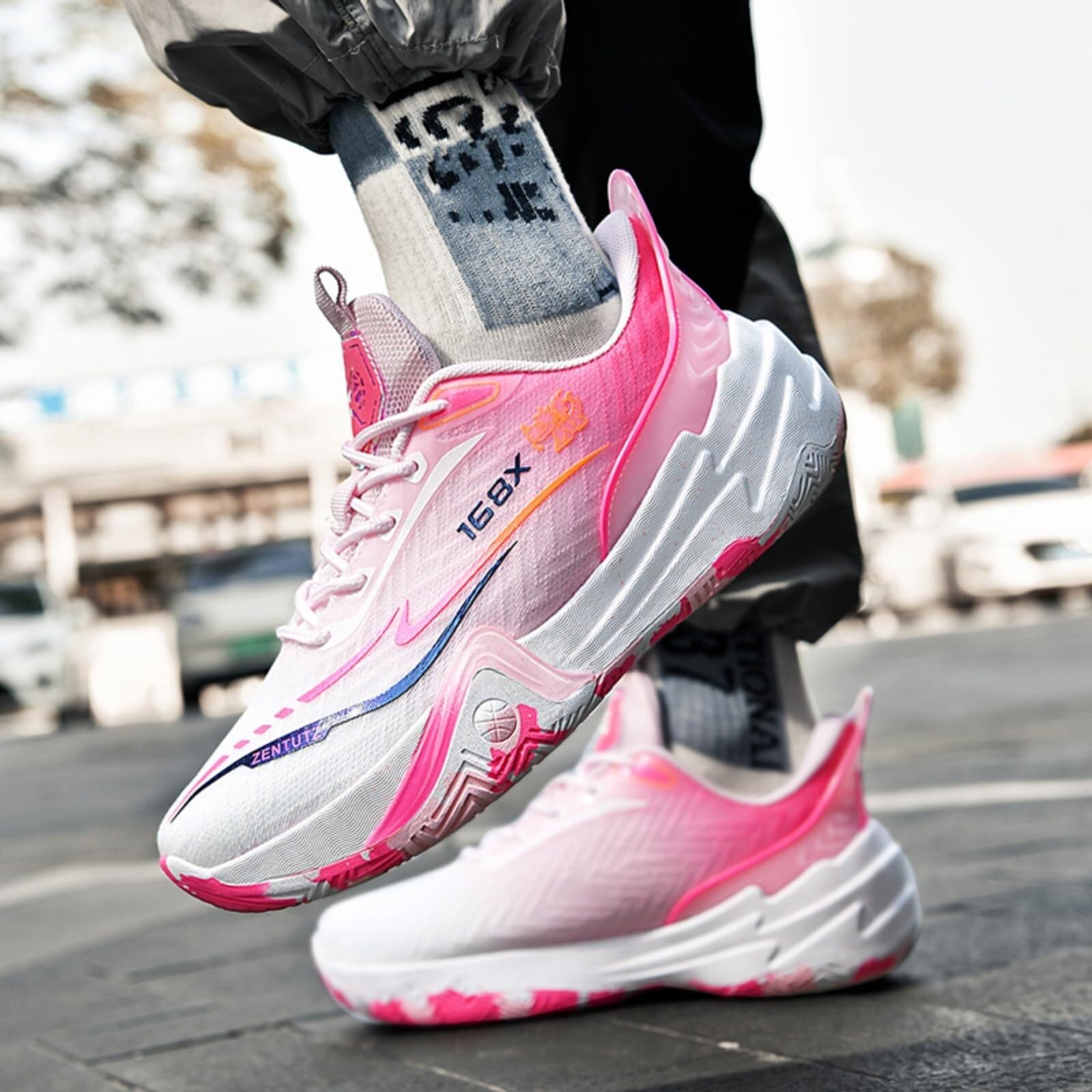 Le Scarpe da Basket Unisex Sono Traspiranti, Antiscivolo, Resistenti all'Usura, ammortizzanti e rimbalzanti, Scarpe Sportive for Ragazzi.