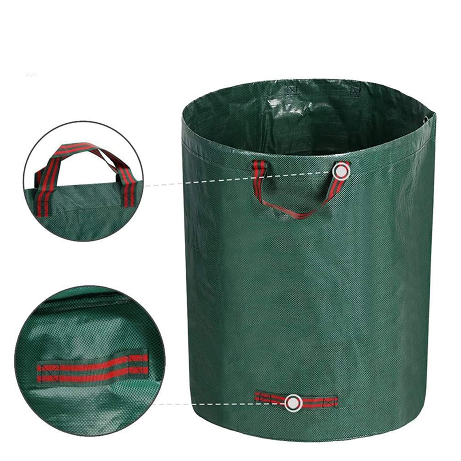 DINGFAN Sacchi da Giardinaggio Sacco Giardino Spazzatura, Sacchi per rifiuti da Giardino Antistrappo, Sacco da Giardino in Robusto Tessuto Pieghevoli Riutilizzabile Sacco per Raccolta