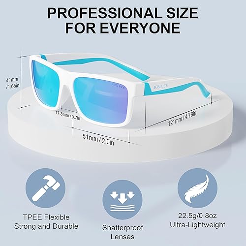 Miniatura 2 de Gafas de sol polarizadas para niños y niñas, deportes TPEE marco flexible de goma para jóvenes, adolescentes, niños de 6 a 12 años