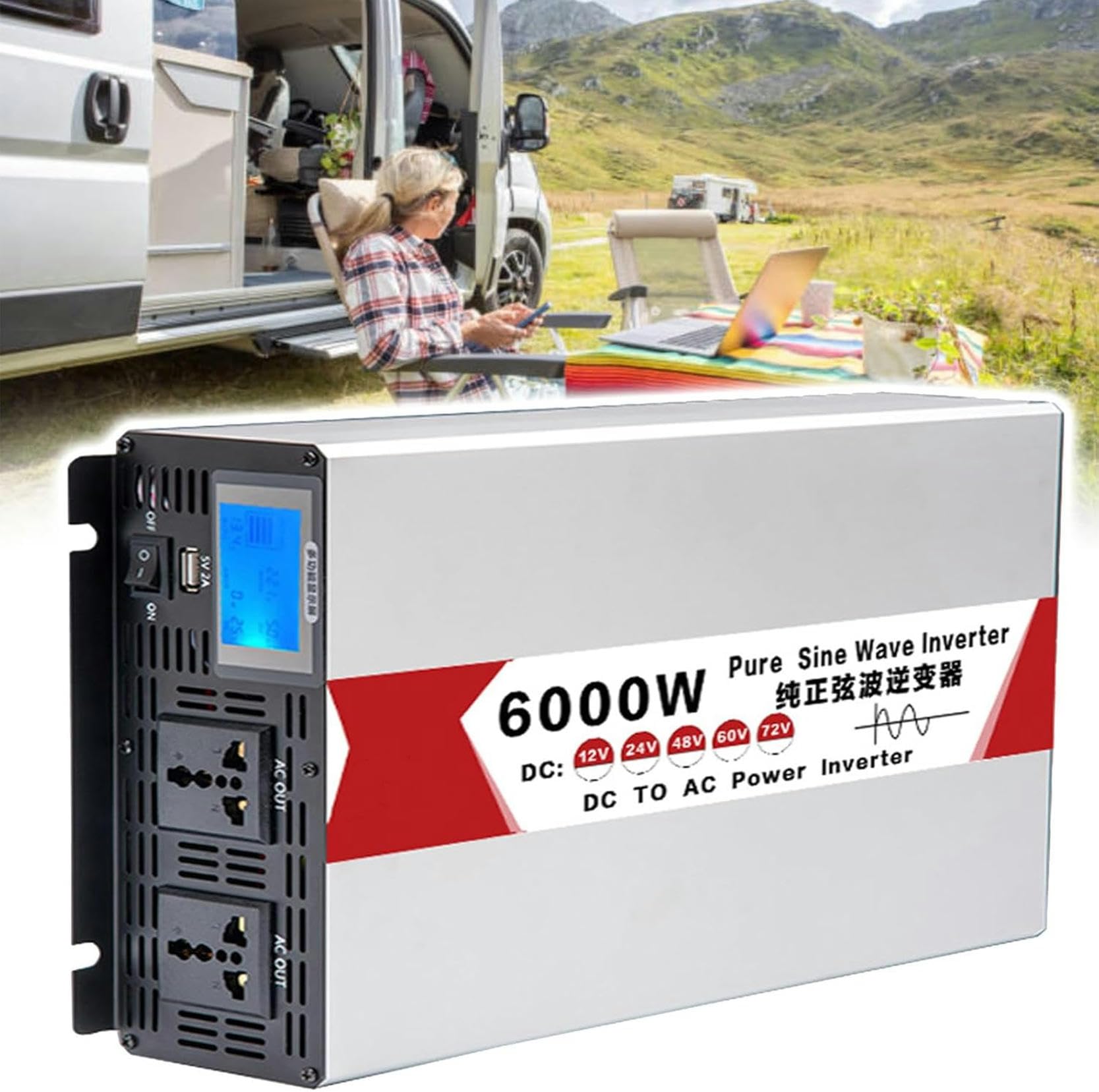 Onduleur DC à AC 6000W pour alimenter vos appareils électriques en camping