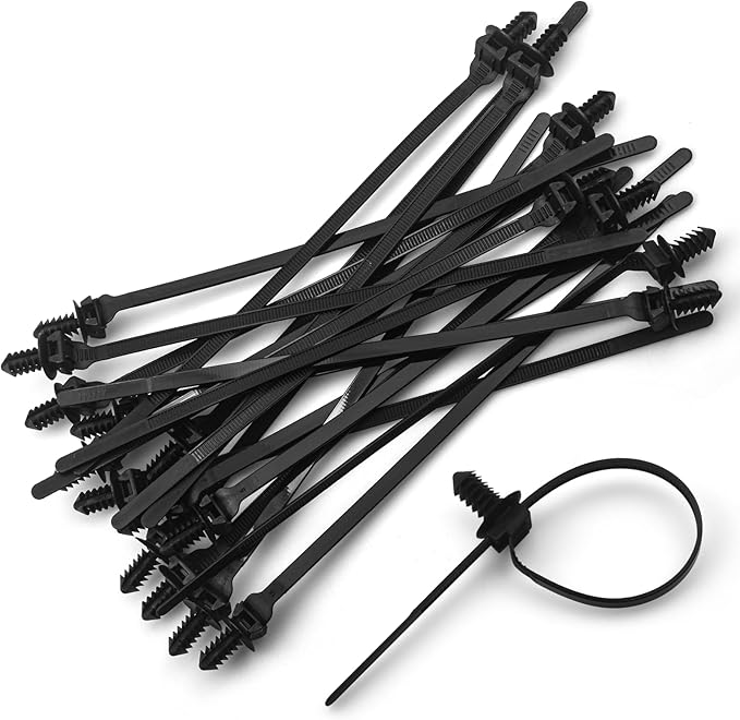 Amazon.com: LOLOLE 30PCS Push Mount Cable Zip Tie 8.3 x 0.2 inch Self ...