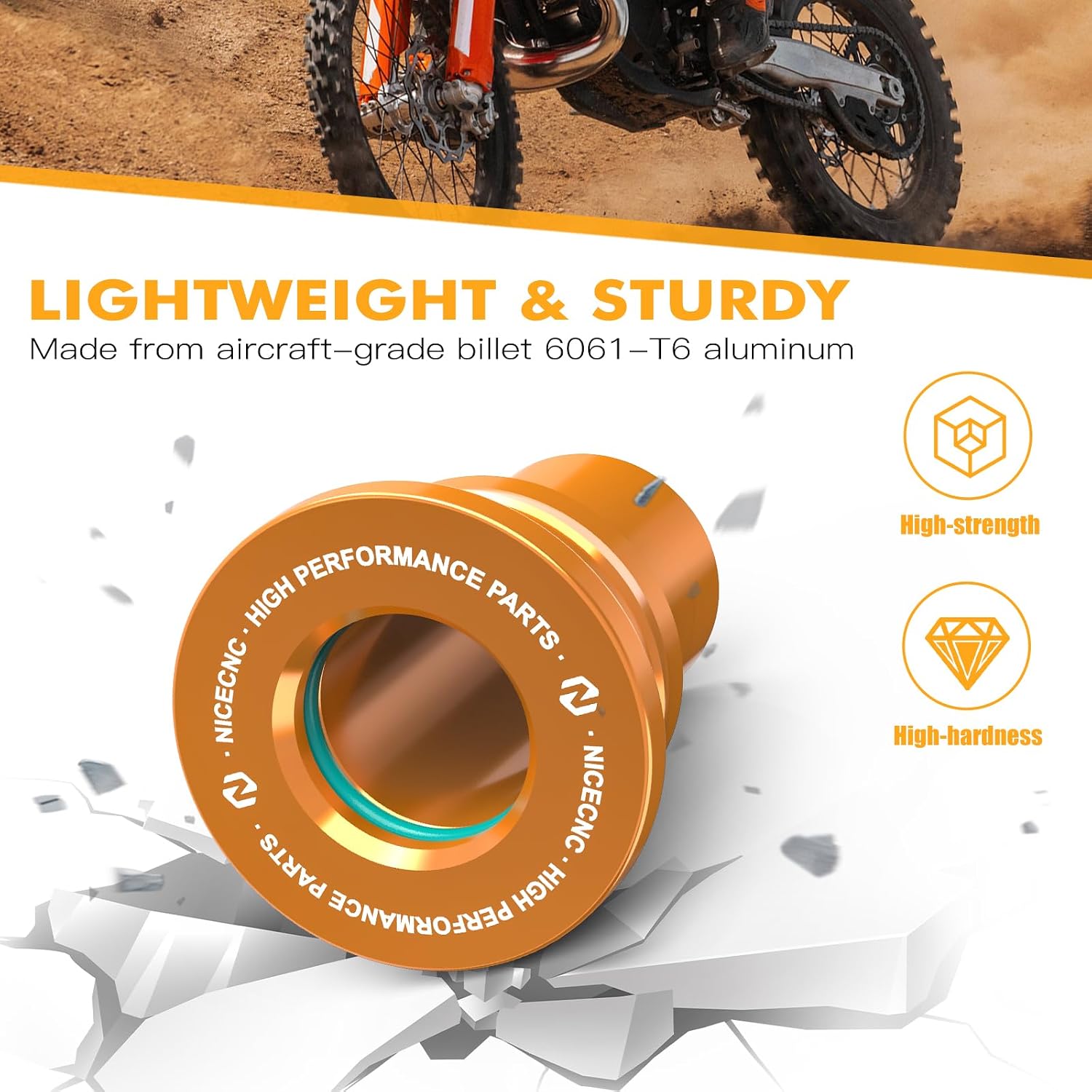 NICECNC Rear Wheel Spacers Hub Collars Motorcycle, Bearing Protector Hub Collars Aluminum Compatible with KTM 150-450 XC SX XCF SXF 2023-2024 150-500 EXC EXCF XCW XCWF 2024 Accessories, Orange