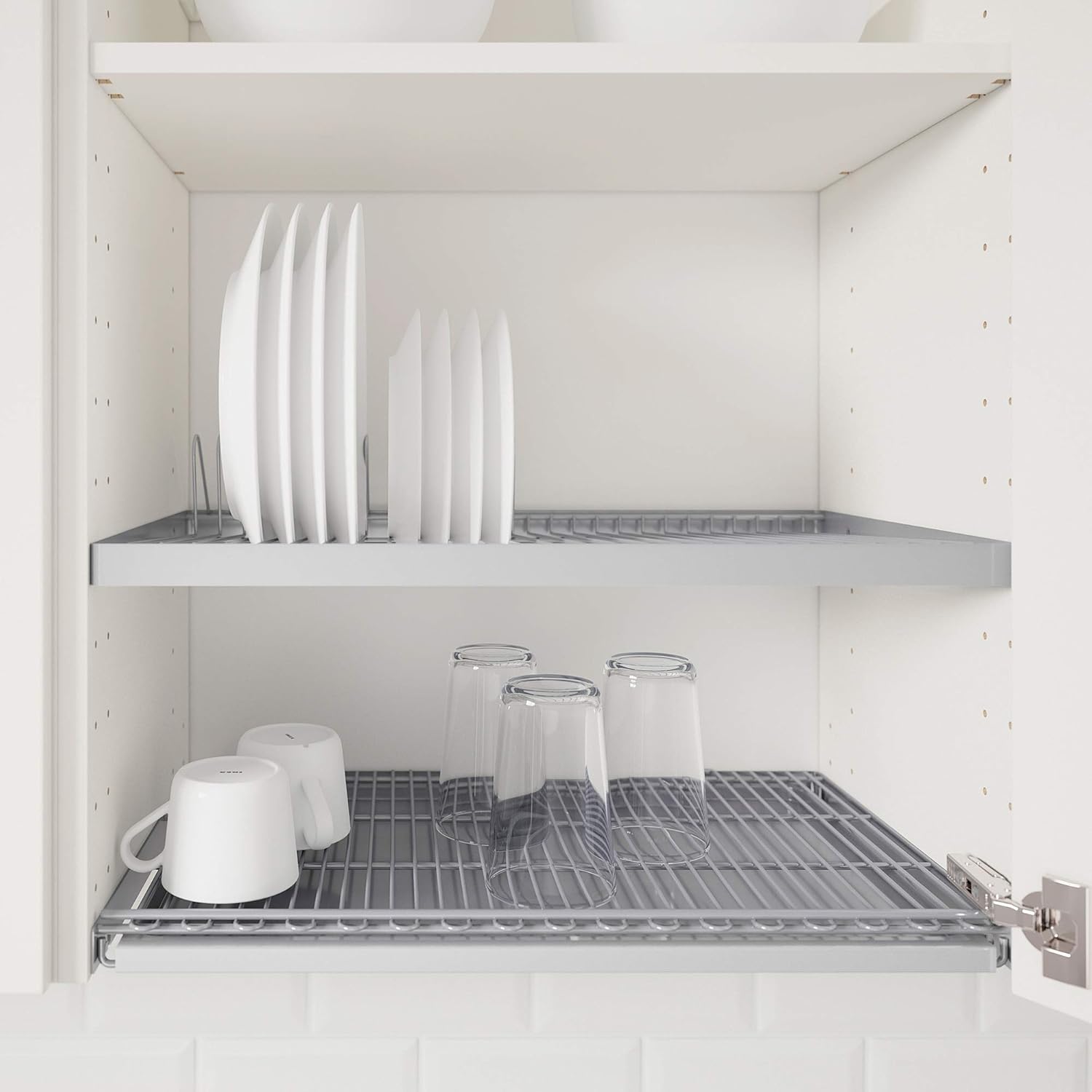 METOD Wall Cabinet Dish Drainer / 2-Door White/Boxloop Matte White 60x60cm