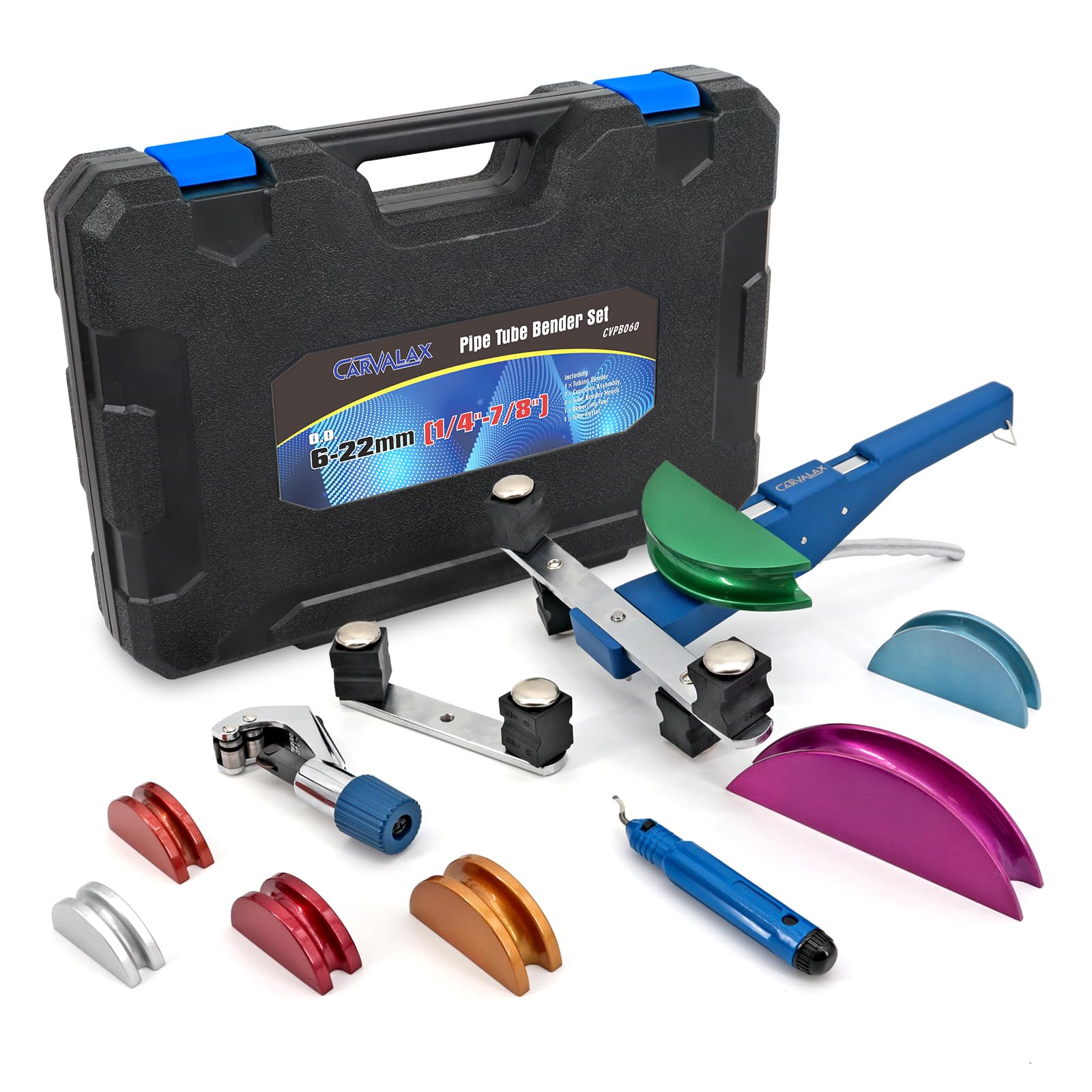 CARVALAX Blue Pipe Tube Bender Set, No Reverse, for 1/4” to 7/8” O.D