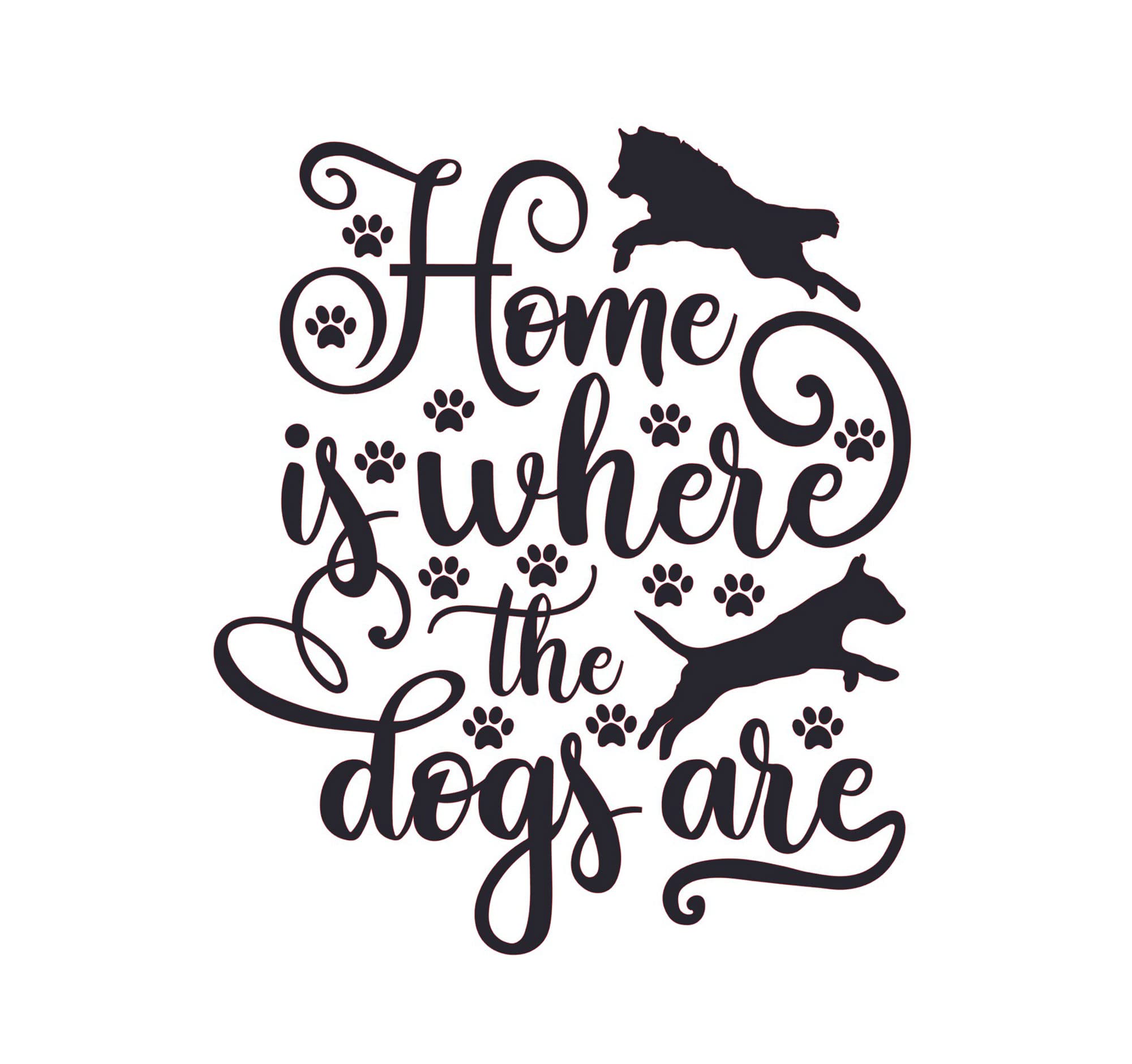 Home is Where The Dogs are Breed Reusable Stencil A3 A4 A5 Wall Decor / Q100 (Mylar Reusable Stencil, A4 Size - 210 x 297 mm, 8.3 x 11.7 in)