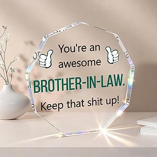 Gifts for Brother in Law, Birthday Gifts for Brother in Law from Sister Brother, Funny Fathers Day Wedding Christmas Gifts Brother in Law Gifts Ideas for Future BIL Acrylic Plaques