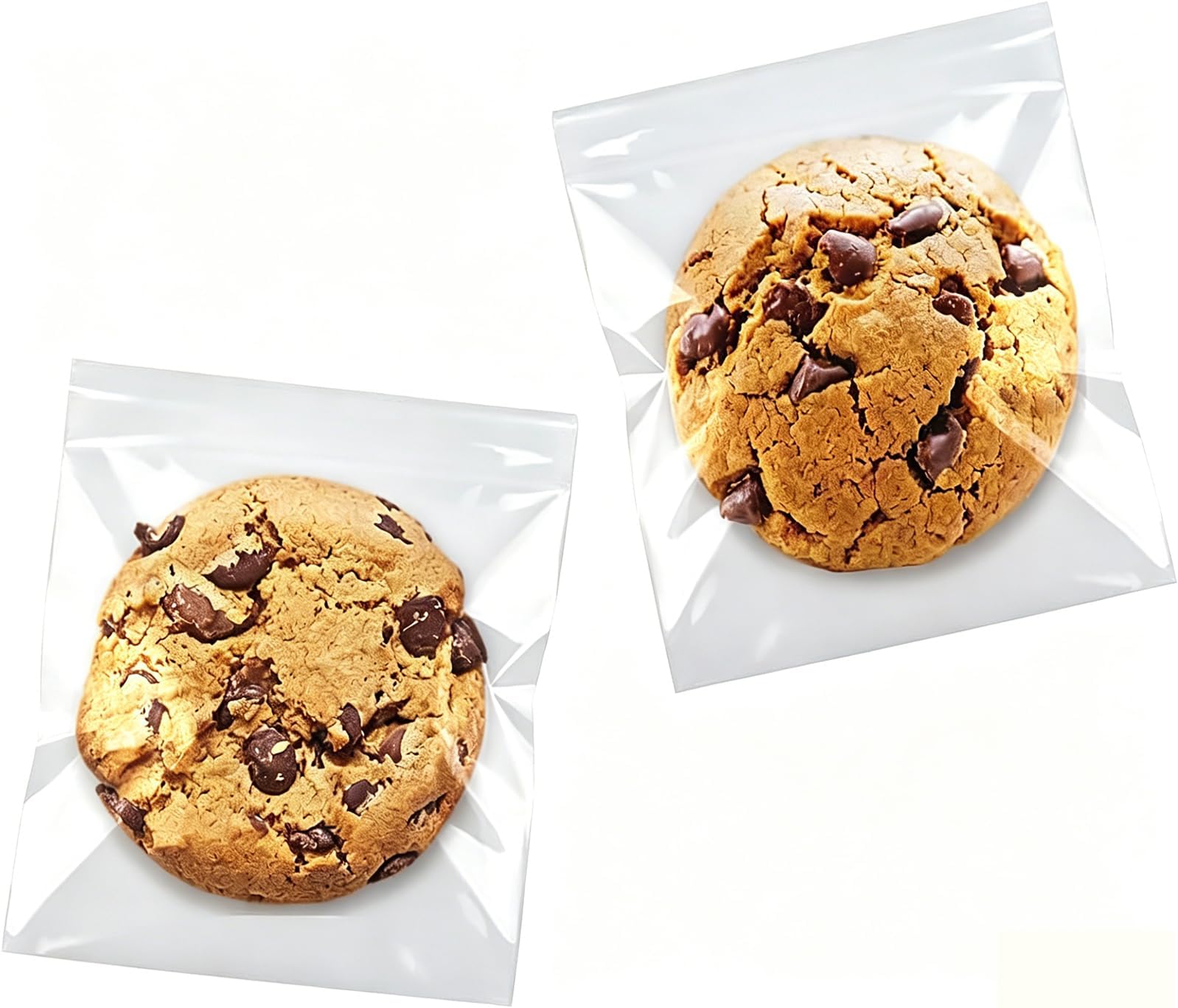 SUREHOME Cookie Bags with Seal, 200 Pcs 5x6 Inch Clear Self Sealing Cellophane Bags for Cookie Packaging Resealable Cello Treat Bag Plastic Individual Cookies Bag for Gift Giving Favors Candy Wrappers