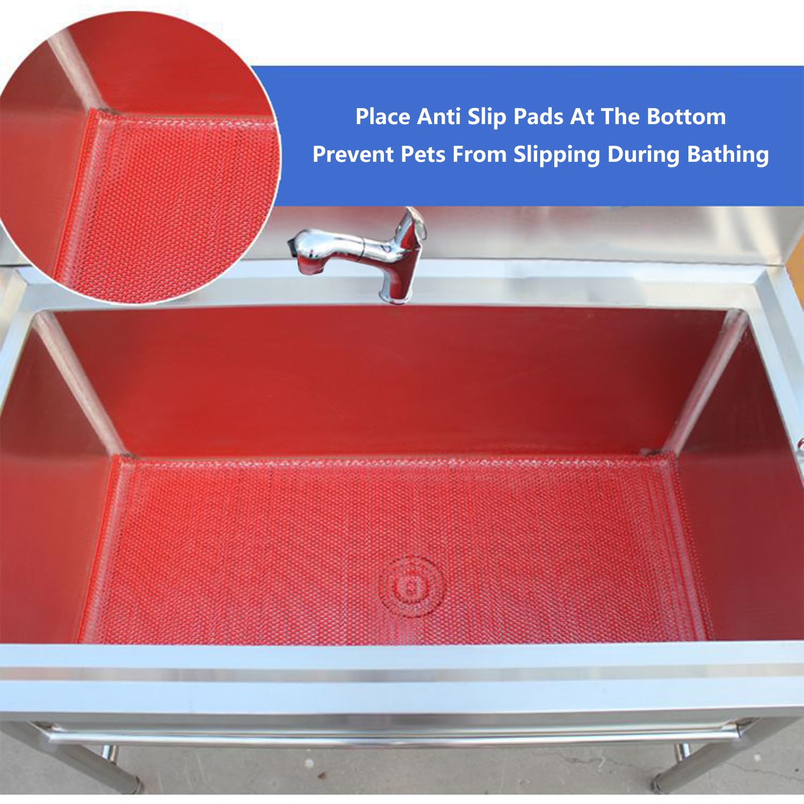 Fregadero Para Piso, Bañera De Acero Inoxidable Para Perros Con Grifo, Lavabo Grande Para Mascotas, Estación De Lavado Comercial Para Perros En Casa, Bañera Para Perros De 120 Cm, Ideal Para El Aseo