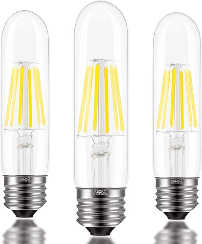 Miniatura 9 de Bombillas LED T10 de 2200 K blanco cálido, bombillas Edison tubulares de color ámbar de 4 W, base media E26, equivalente a 40 vatios, tubo Ámbar de