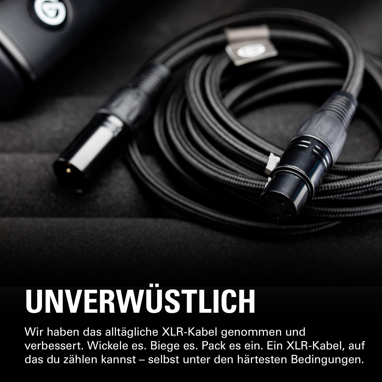 Elgato XLR Cable – Geschirmtes Mikrofonkabel für Studioaufnahme und Liveproduktion, vergoldete Kontakte, Stecker auf Buchse, für Mikrofonpegel und symmetrischen analogen Line-Pegel, 3 m