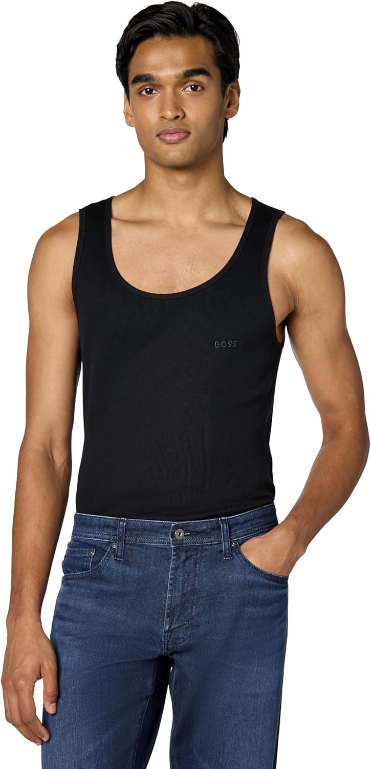 BOSS Men's 3-Pack Rib Classic Tank Top