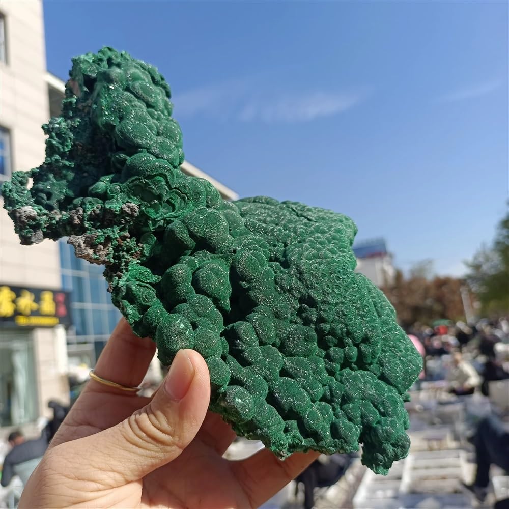 KJEBVHIRS Stone Malachite Cluster, Quartz Crystal Cluster Home Office Decoration(Size:900-1000g)