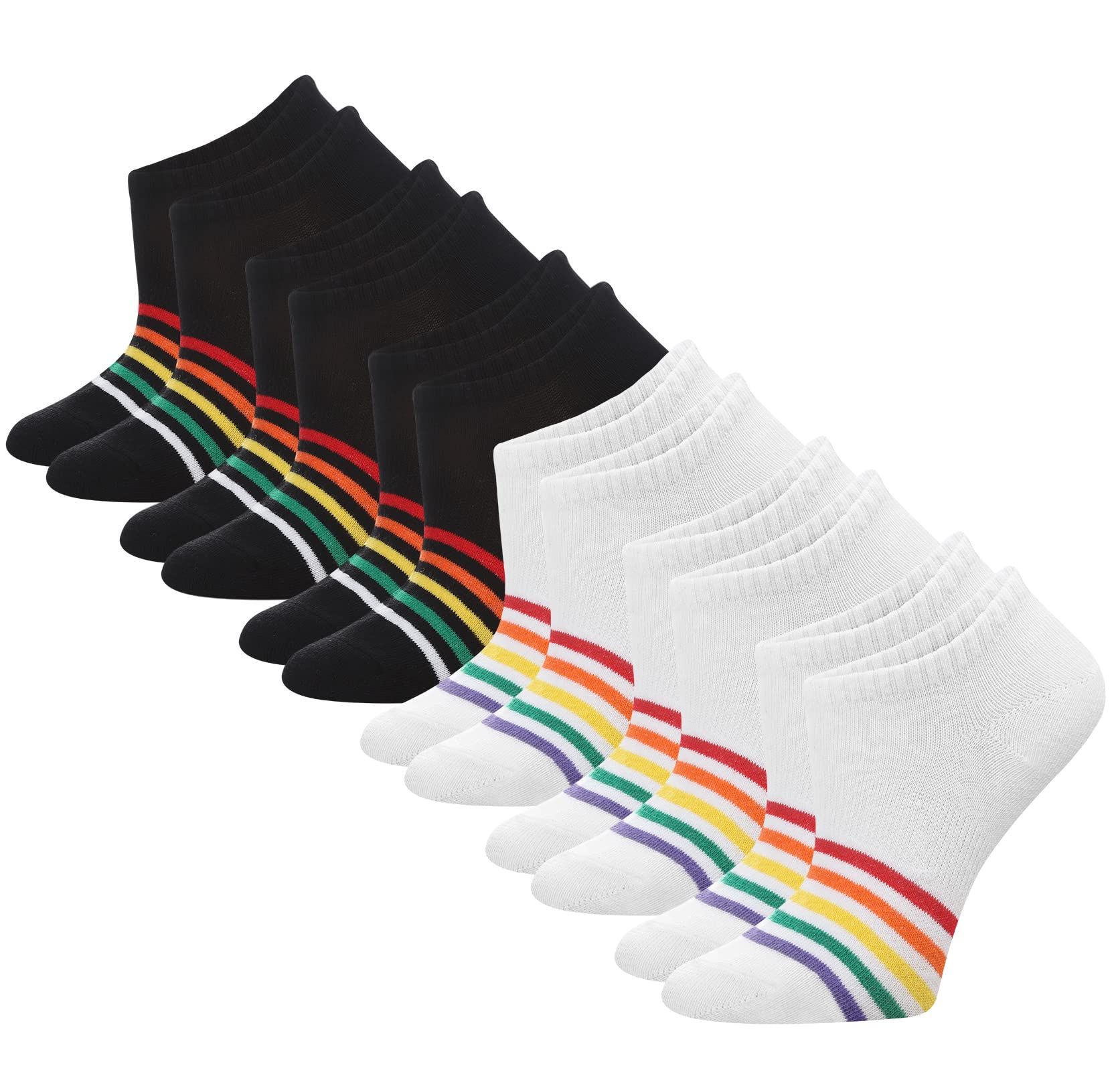 RedMaple 6 Pairs Casual Low Cut Ankle Socks Women Breathable Liner Short Crew Sneaker for Running Walking Fitness Outdoor Sports