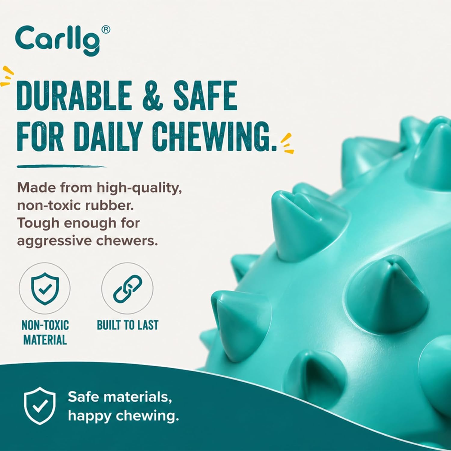Carllg Puppy Teething Chew Toys, Dog Toys for Aggressive Chewers | Indestructible Tough Durable Toothbrush Toys, Squeaky Interactive Dog Toy for Small Medium Large Breed