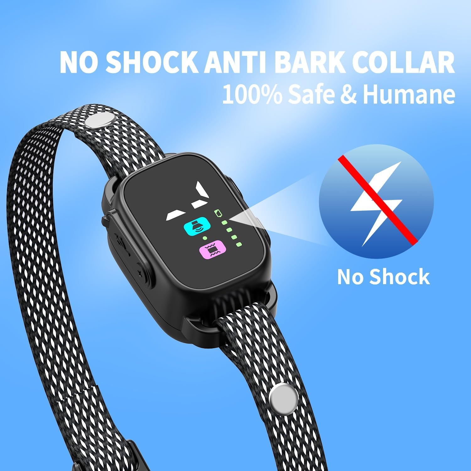 Anti-Bark Collar for Small Dogs, No Shock Anti Barking Collars with 7 Sensitivities, 3 Adjustable Modes Beep & Vibration, IP67 Waterproof - Effective & Humane, Premium Black