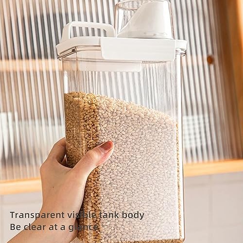 Miniatura 3 de Plcnn Recipiente de almacenamiento de arroz recipientes de almacenamiento de alimentos con tapas herméticas y taza medidora de plástico transparente