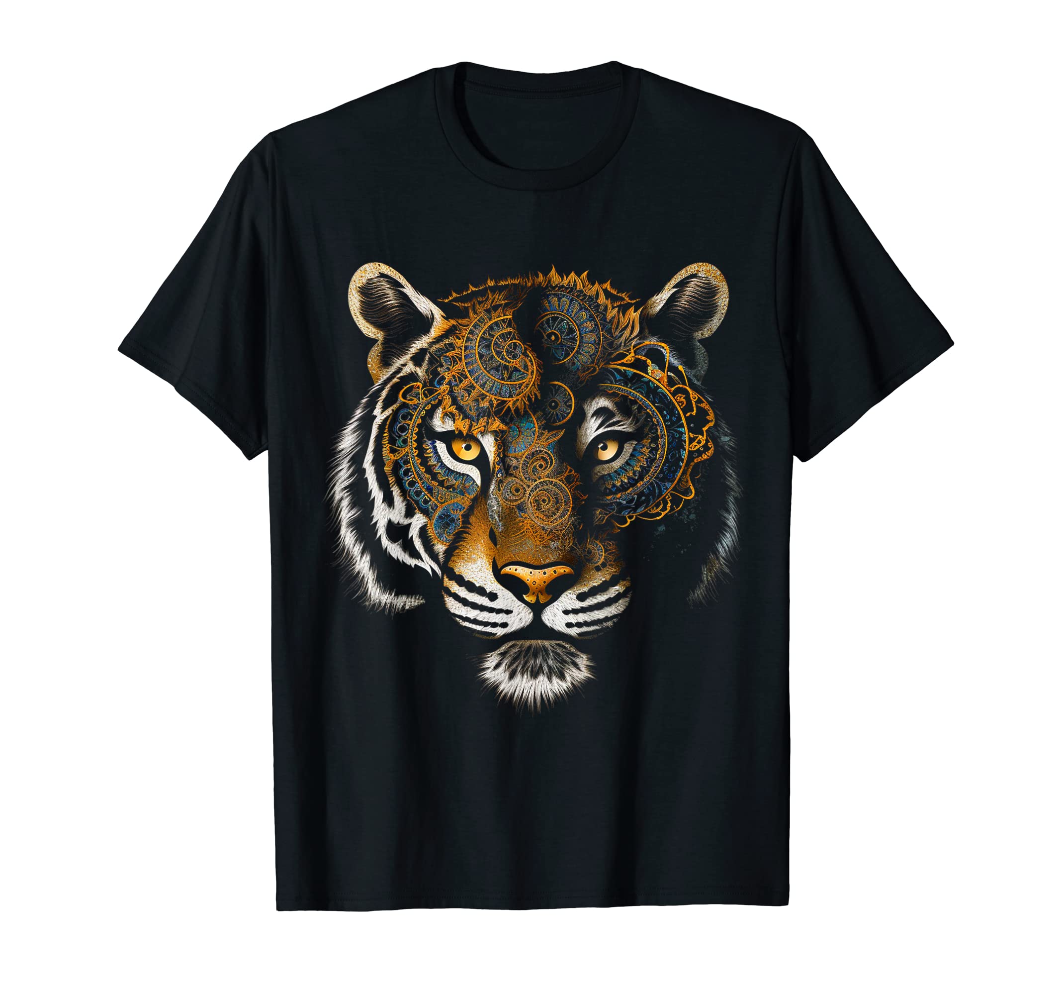 Tiger Mandala Fantasy Animal Art Motif Tiger T-Shirt
