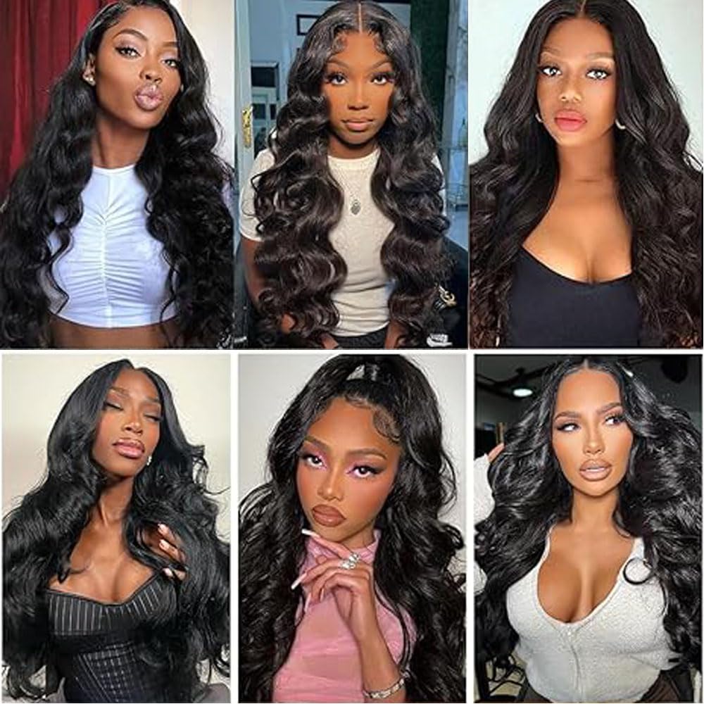 Body Wave Human Hair Bundles 20 22 24 Inch Natural Black Bundle Human Hair Extension 3 Bundles 50g Per Bundle 150 Gram Total Unprocessed Virgin Hair Color #1B