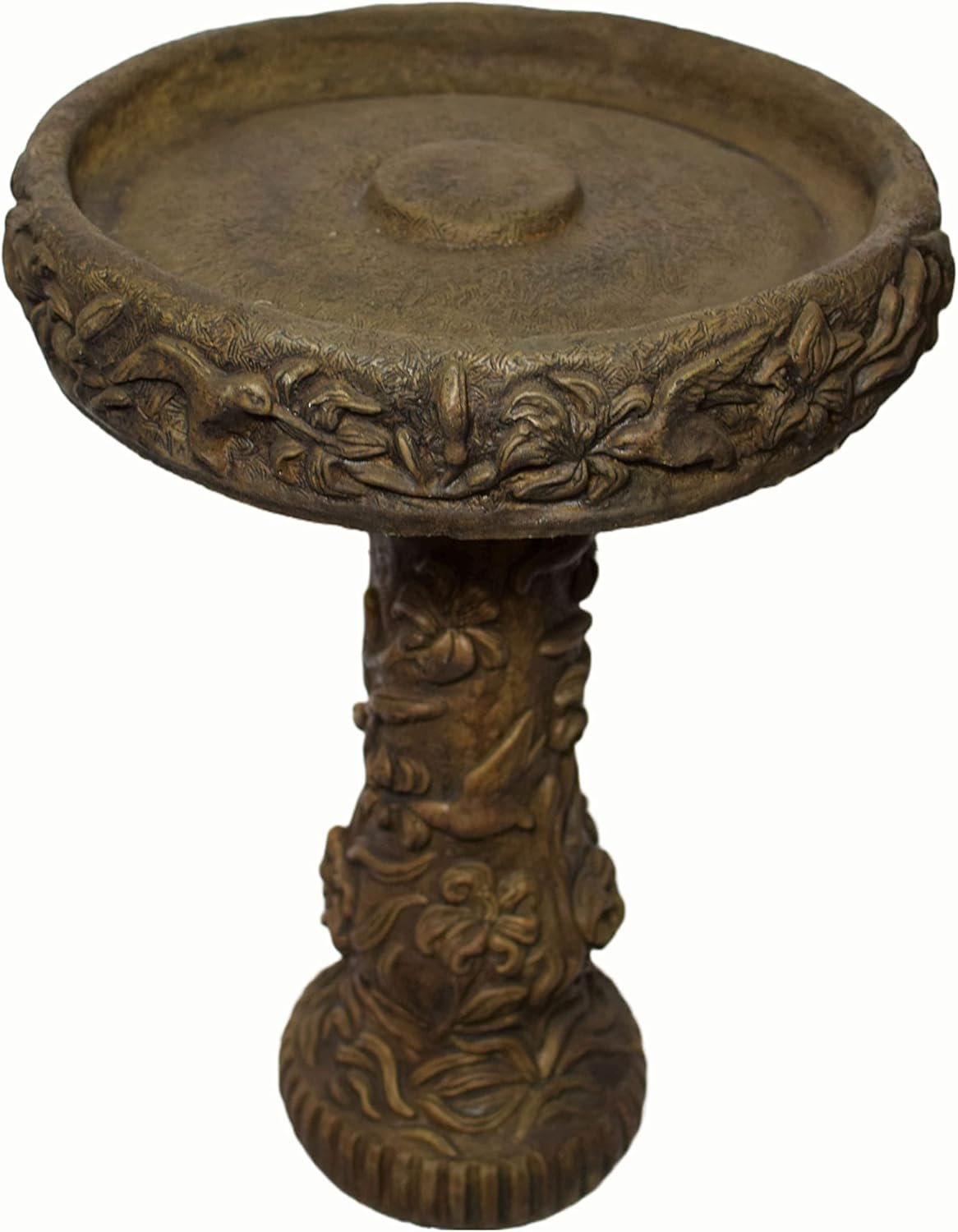 Hummingbird Birdbath- 27" h x 20" Dia- Espresso