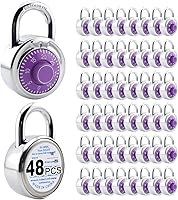 Vista 9 de ZonRo Candado de combinación de cerraduras, candado de combinación de esfera fija, paquete de 48, combinación de esfera estándar de código de 3