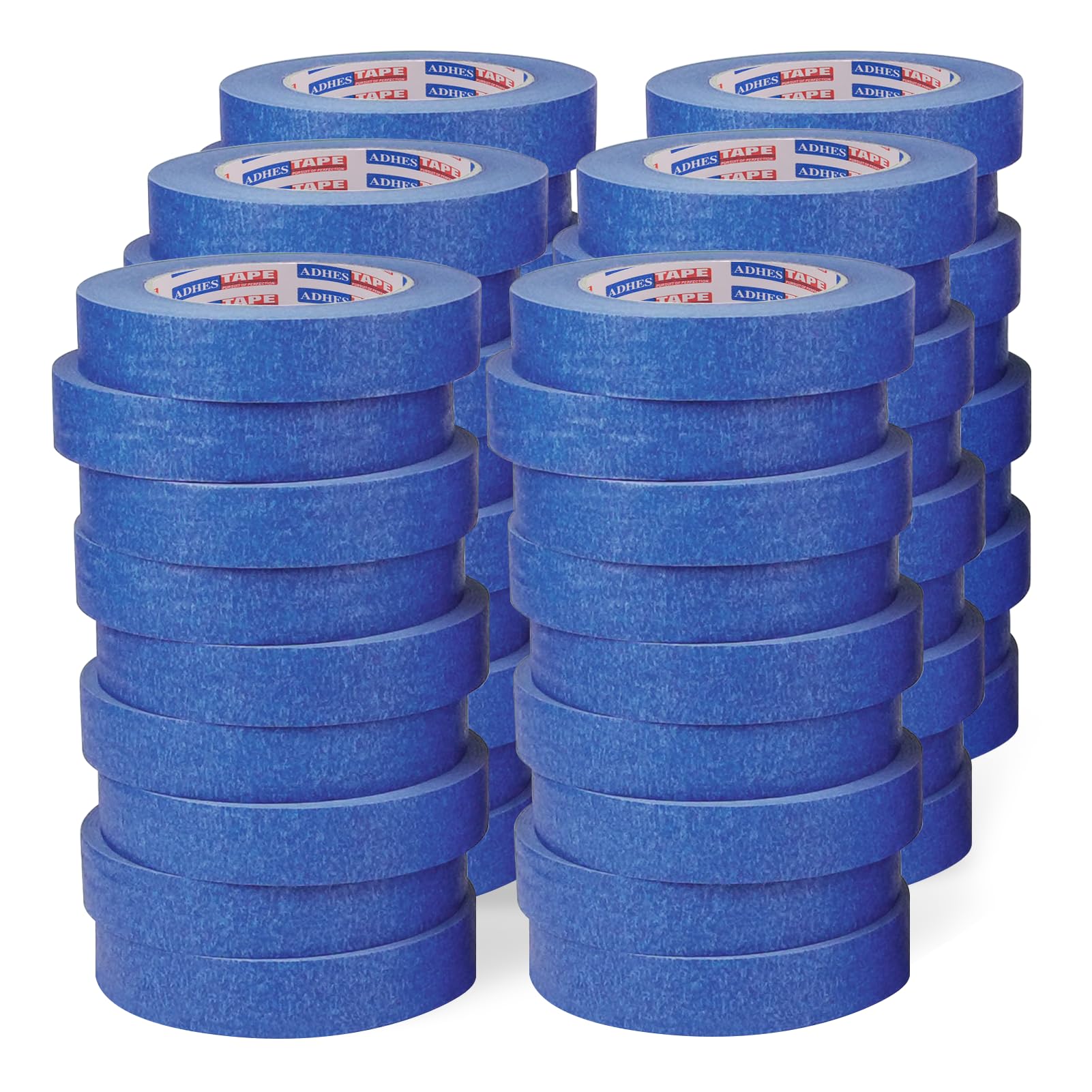 ADHES Blue Painters Tape,Blue Tape,Masking Tape for Painting,Paint Tape,no Residue Outdoor,UV Anti, 0.94 inch x 60 Yard,54ROLLS โ image 1