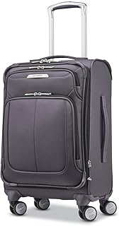 Solyte DLX Softside Expandable Luggage with Spinner Wheels, Mineral Grey, Carry-On 20-Inch