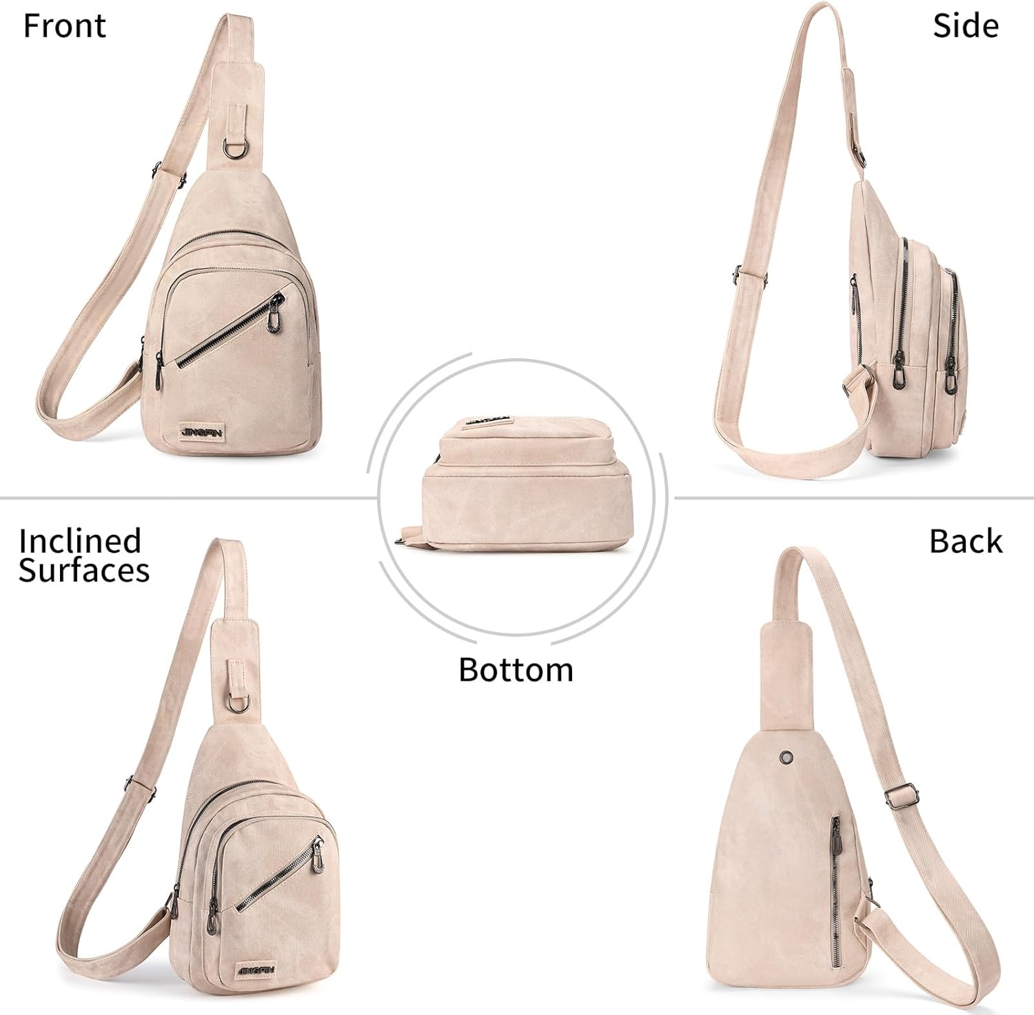 FALAN MULE Crossbody Bags for Women Trendy Leather Sling Chest Bag Fanny Packs for Women - Image 6