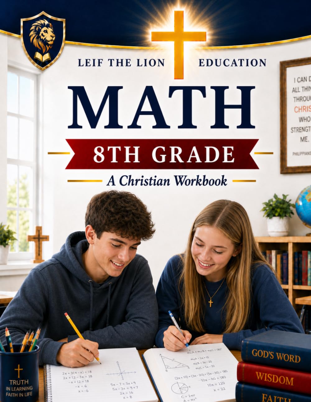 8th Grade Math: A Christian Homeschool Workbook (Homeschool Math Workbooks)