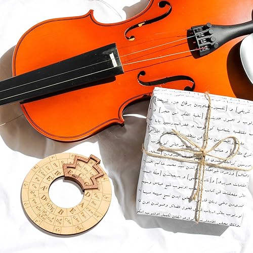 Miniatura 6 de Herramienta de melodía de madera, herramienta redonda de acorde de melodía de madera, herramienta de rueda de acorde de círculo de quintas,