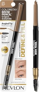 Revlon ColorStay Waterproof Eyebrow Pencil with Spoolie, Blonde 205 - Long-Lasting 24HR Precision Angled Tip for Natural Brows