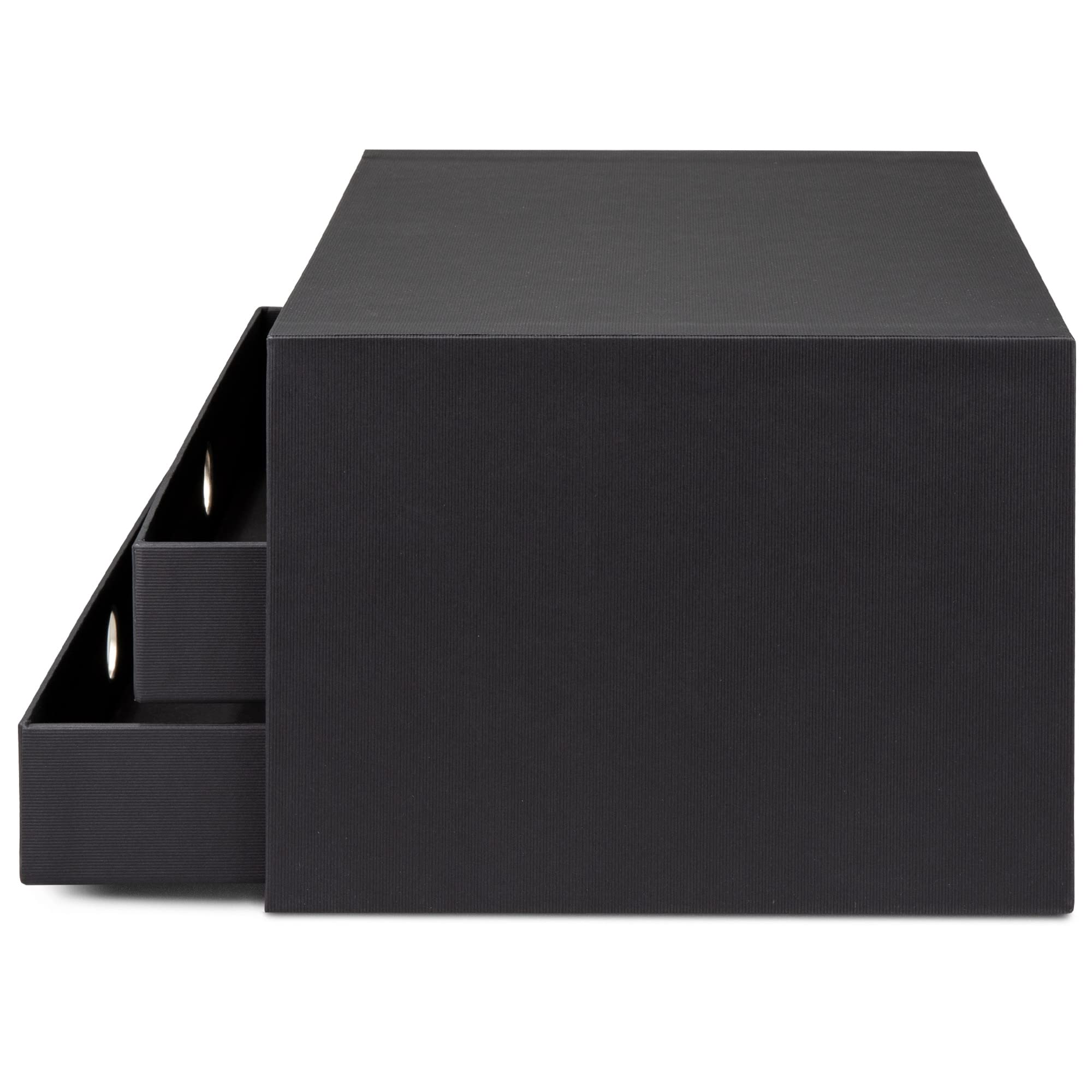 Rössler Soho Petit meuble de rangement 3 tiroirs pour documents A4 Noir | Organiseur de bureau pour documents, dossiers, fournitures de bureau et rangement organisé