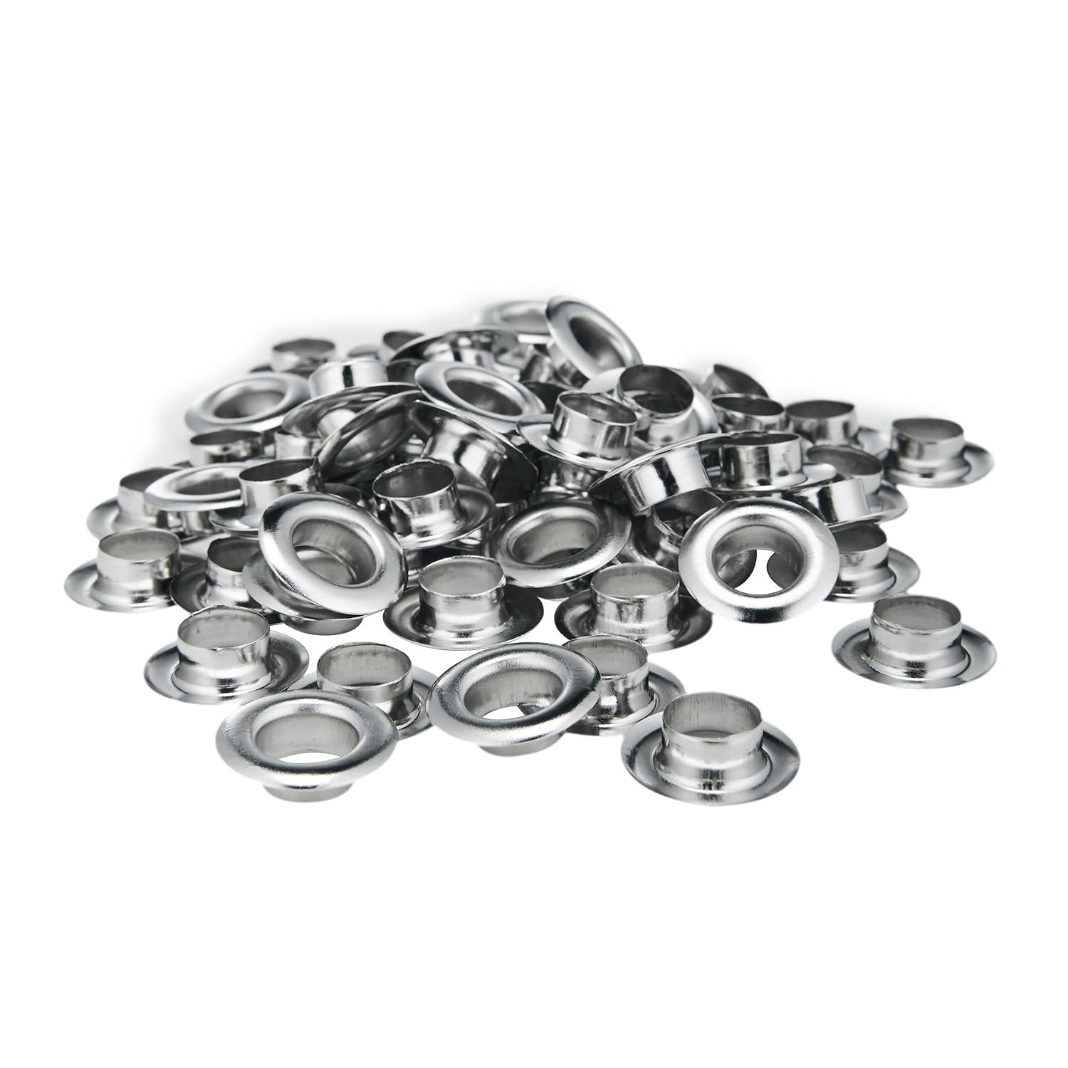 1000 Grommets + 1000 Washers - Nickel Finish - #2 Size, 3/8" Eyelets