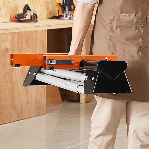 Vista 8 de VEVOR Soporte para sierra ingletadora, soporte de sierra de inglete plegable de 36 pulgadas con abrazadera de soporte de montaje integral, altura