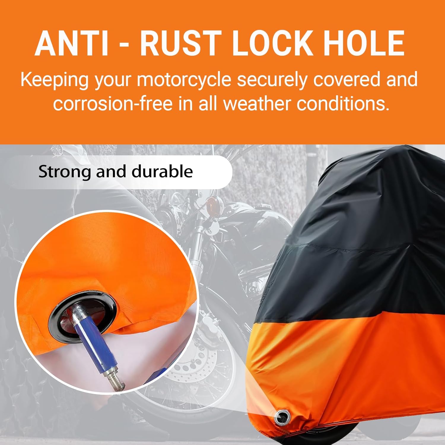 Luyao Motorcycle Cover for Harley Road Glide Ultra FLTRU FLTR Touring XXXL 210D Orange