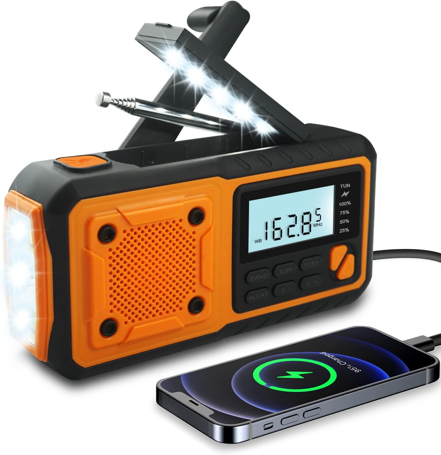 Victoper 2025 New Emergency Radio, 4000mAh Power Bank Solar Hand Crank Radio, AM/FM/WB/NOAA and Alert Portable Weather Radio, Multifunctional SOS Alarm Survival Radio with Flashlight for Outdoor