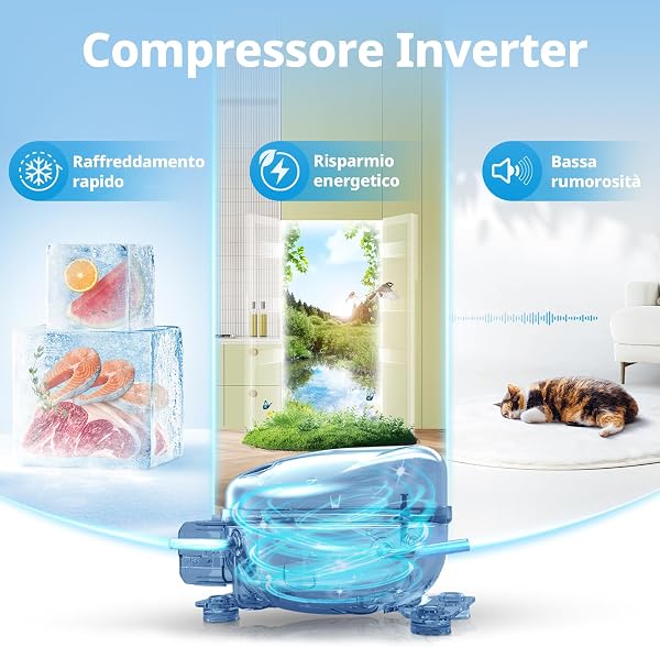COMFEE' RCU40WH3EU(E) Mini Congelatore 31 L, Congelatore Compatto con Porta Reversibile, Classe 4 Stelle, Silenzioso, Termostato Regolabile, Ripiano Rimovibile, Bianco - 4