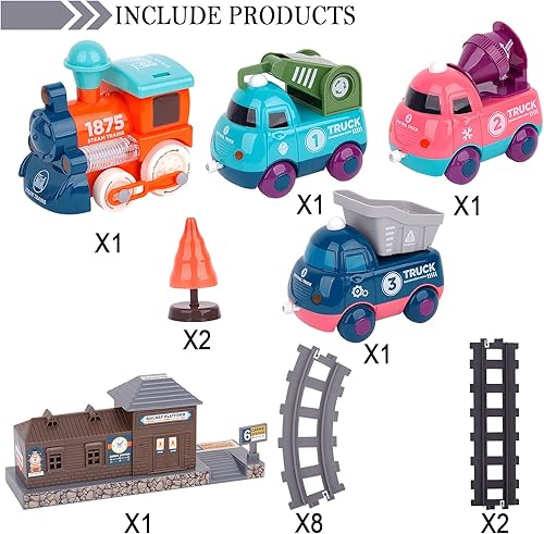 Miniatura 2 de Juegos de tren para niños de 2 a 4 años juguetes de tren eléctrico tren a pilas y pista de tren circular para niños de 3 4 5 6 7 8 años en adelante