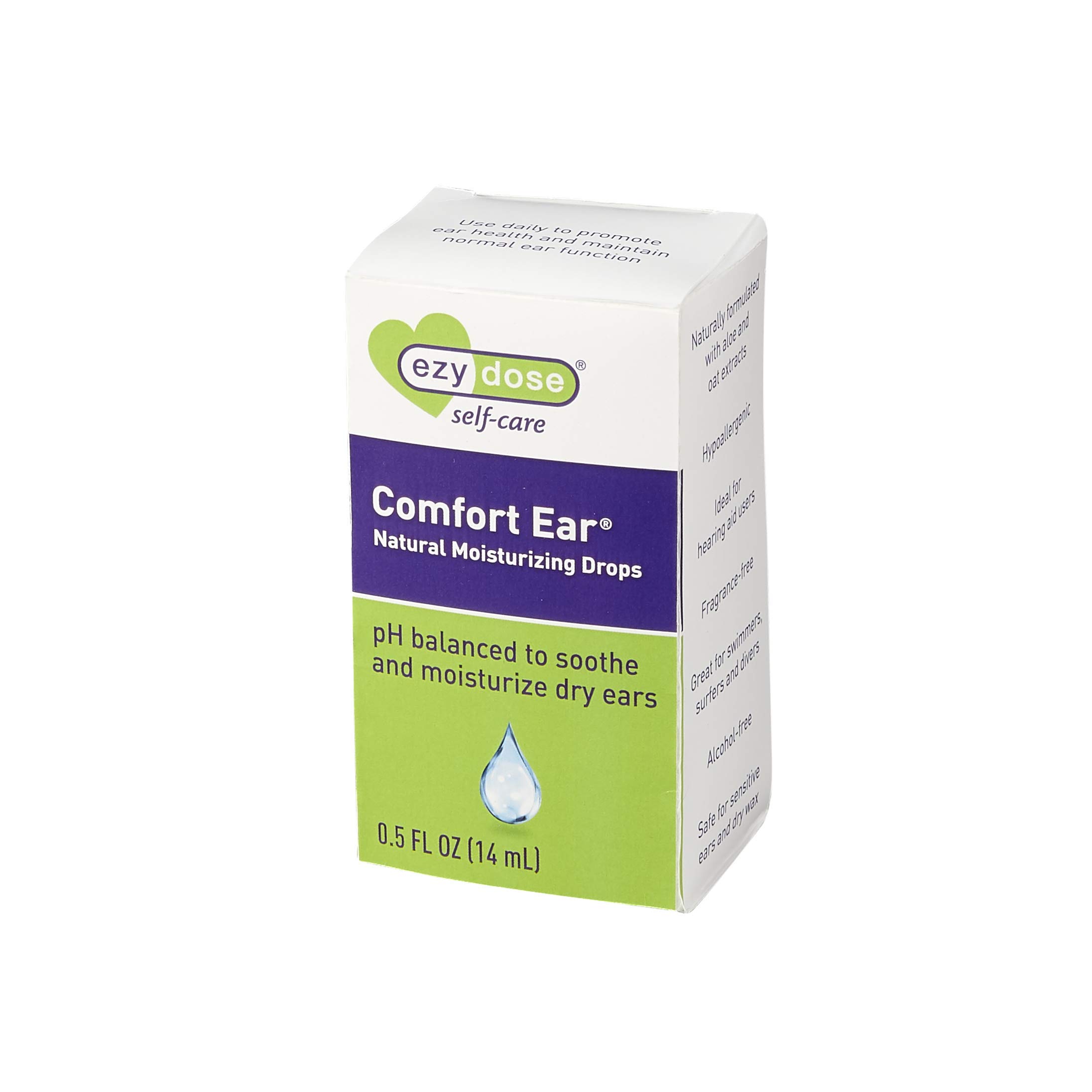 EZY DOSE Ear Drops and Moisturizer, Ideal for Pool, Ocean, Water, Hearing Aid Users, Hypoallergenic, 0.5 Fl Oz, Made in the USA, BPA Free