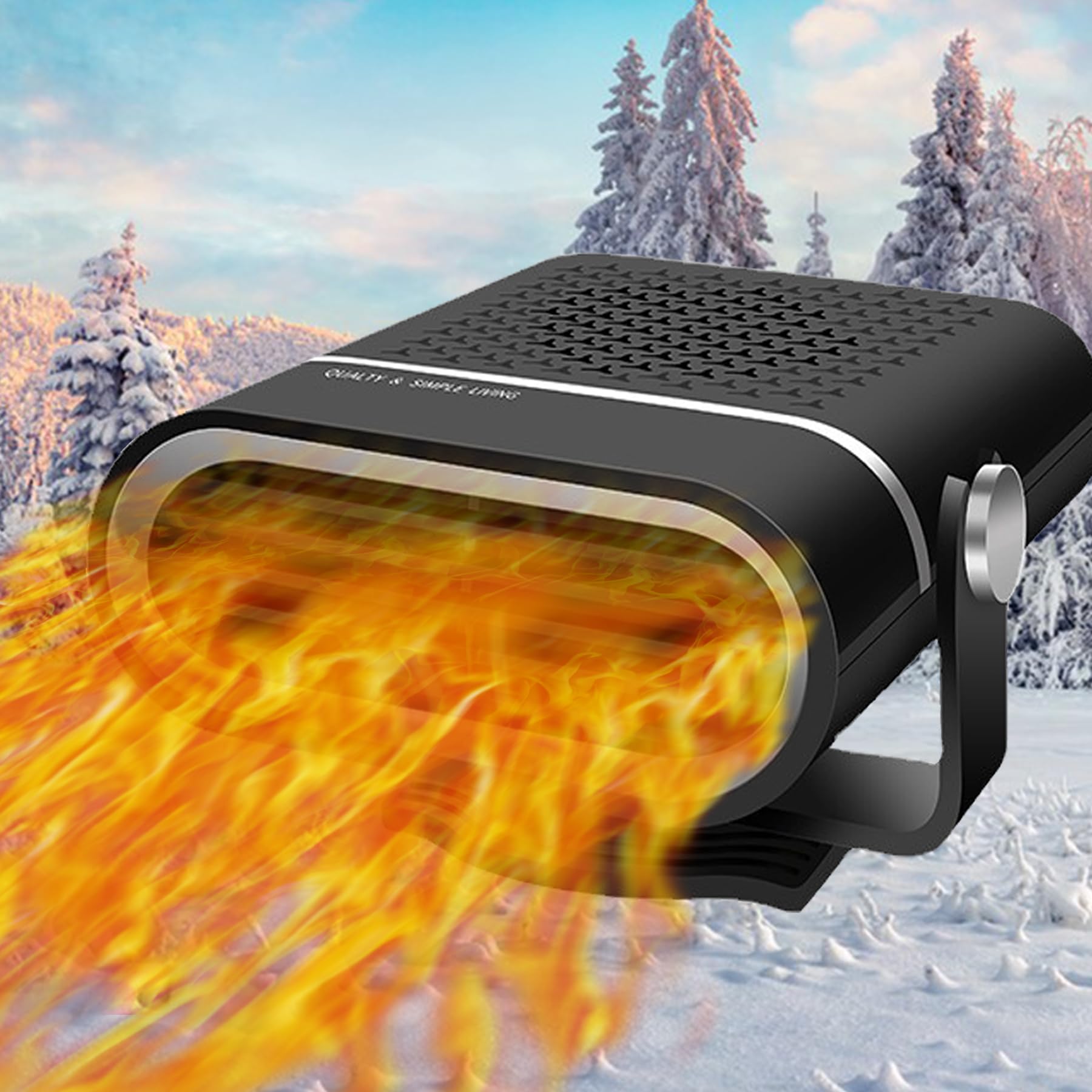 【New 2025】Portable Car Heater Fast Demisting Defroster, 12V 150W Automobile Heater Can Heat Rapidly in 60 Seconds with Heating &amp; Cooling &amp; Air Purify, Car Fan Windshield Defroster(Black) (LT-N209)
