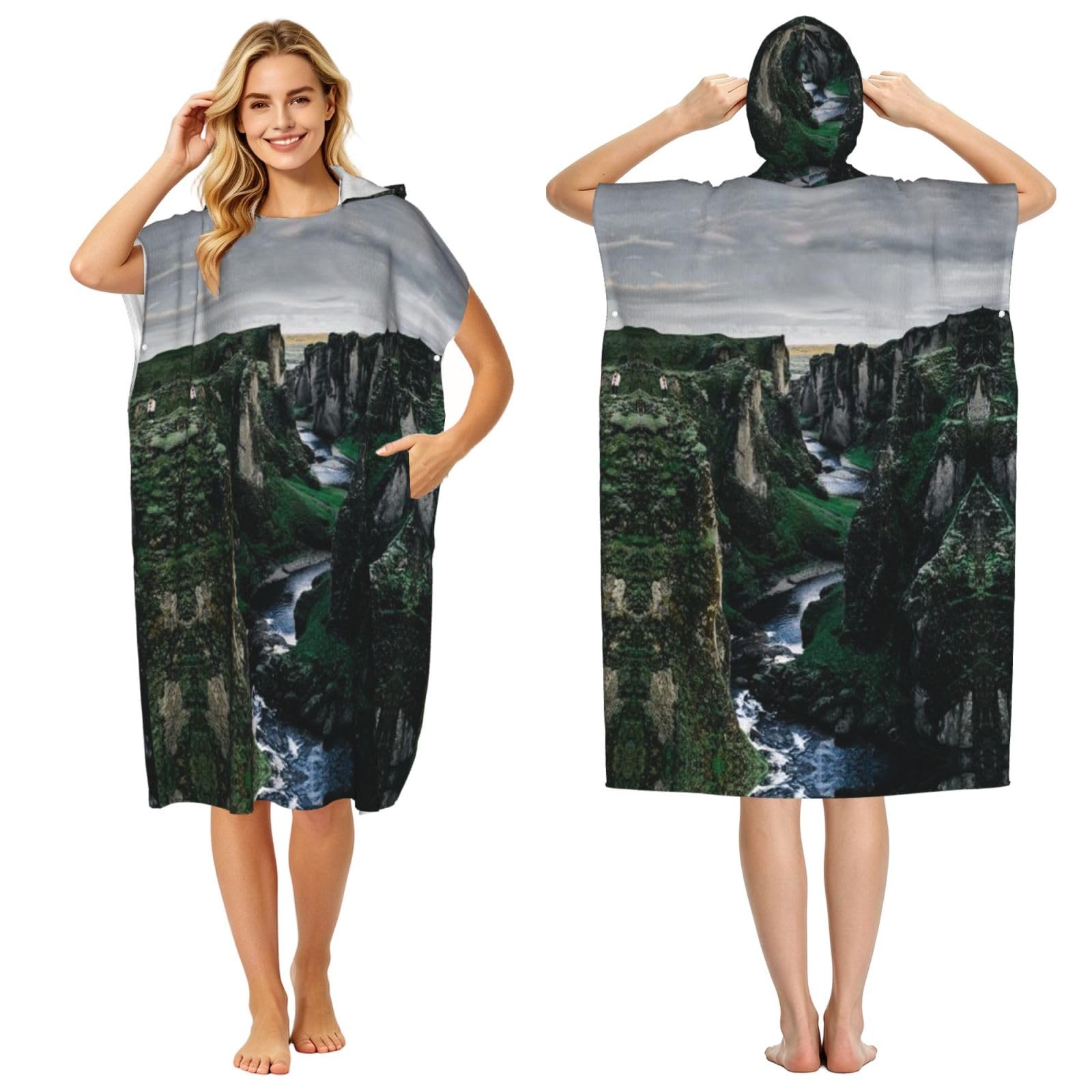 Poncho poncho à capuche microfibre pour le surf et la natation en été à la plage