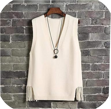RuoYuan - Chaleco de punto para mujer, talla grande, sin mangas Beige beige  L: Amazon.es: Ropa