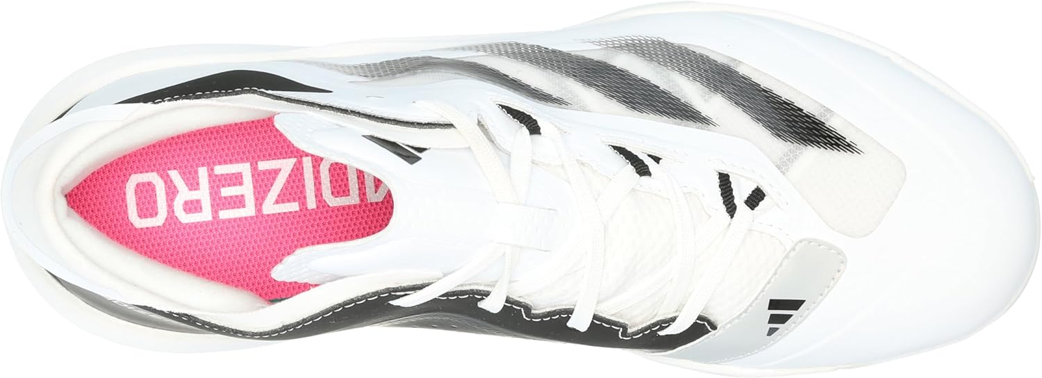 adidas Men's Adizero Impact Baseball, White/Black/White, 7.5