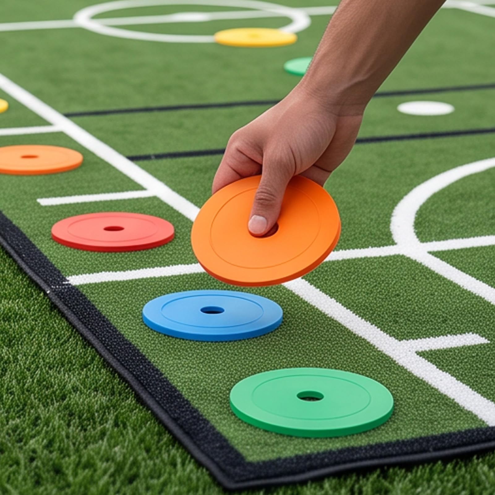 banapoy Coni a Disco Piatto Allenamenti Calcio, Confezione 40 PVC | Resistente Allo Strappo, Diametro 15 Cm, Resistente Alle Intemperie, Ideale per Esercizi di agilità, Basket, Baseball, Calcio