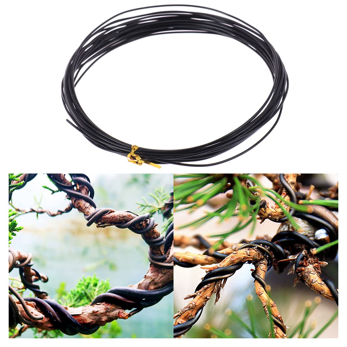 homeemoh 16 Feet Bonsai Training Wire, 1.5mm Anodized Aluminum Wire Bonsai Garden Wire for Holding Trees Branches