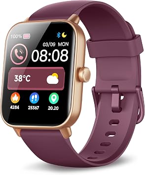 Smart Watches for Men Women, Answer/Make Calls, Smart Watches for Men Women iPhone/Samsung/Android,Alexa Built-in, Heart Rate Sleep SpO2 Monitor,IP68 Waterproof, 100+ Sports Deep Purple