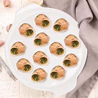 Okllen 4 Pack Ceramic Escargot Plates