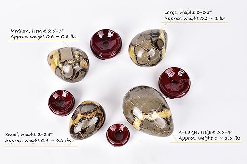 Miniatura 3 de AMOYSTONE Huevo de dragón septario natural para decoración del hogar, espécimen ornamet grande individual de 3-3.5 pulgadas, para decoración